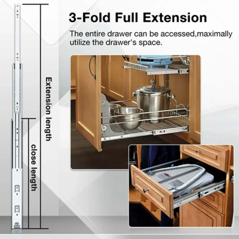 Heavy Duty Drawer Slides Full Extension Runners 150 Lbs Side Mount Rails For
